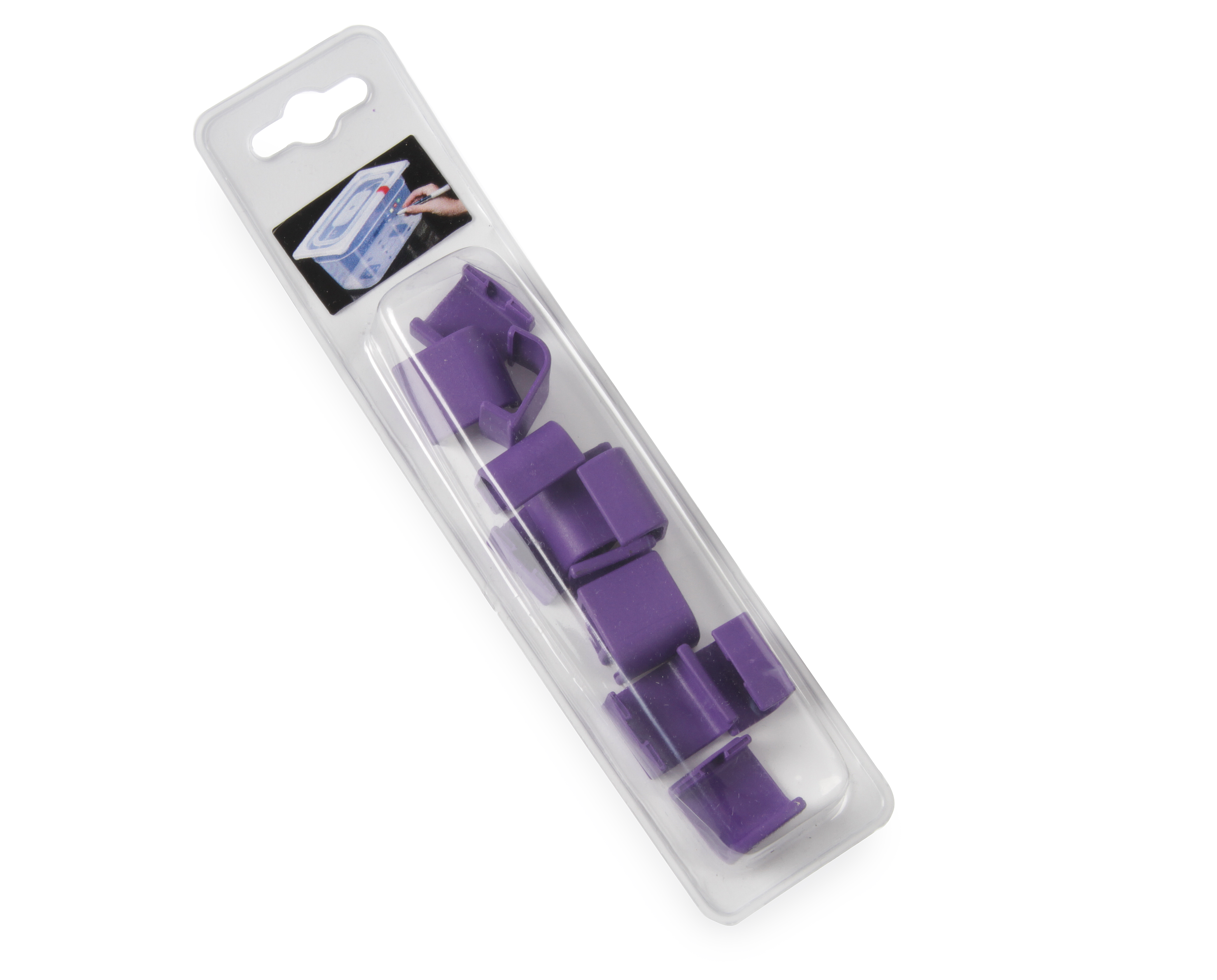 Farbcodierungsclips 12er Set, violett, antiallergen