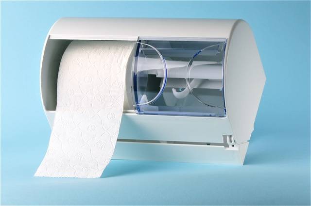Doppelrollenhalter f&#252;r Toilettenpapier weiss/transparent