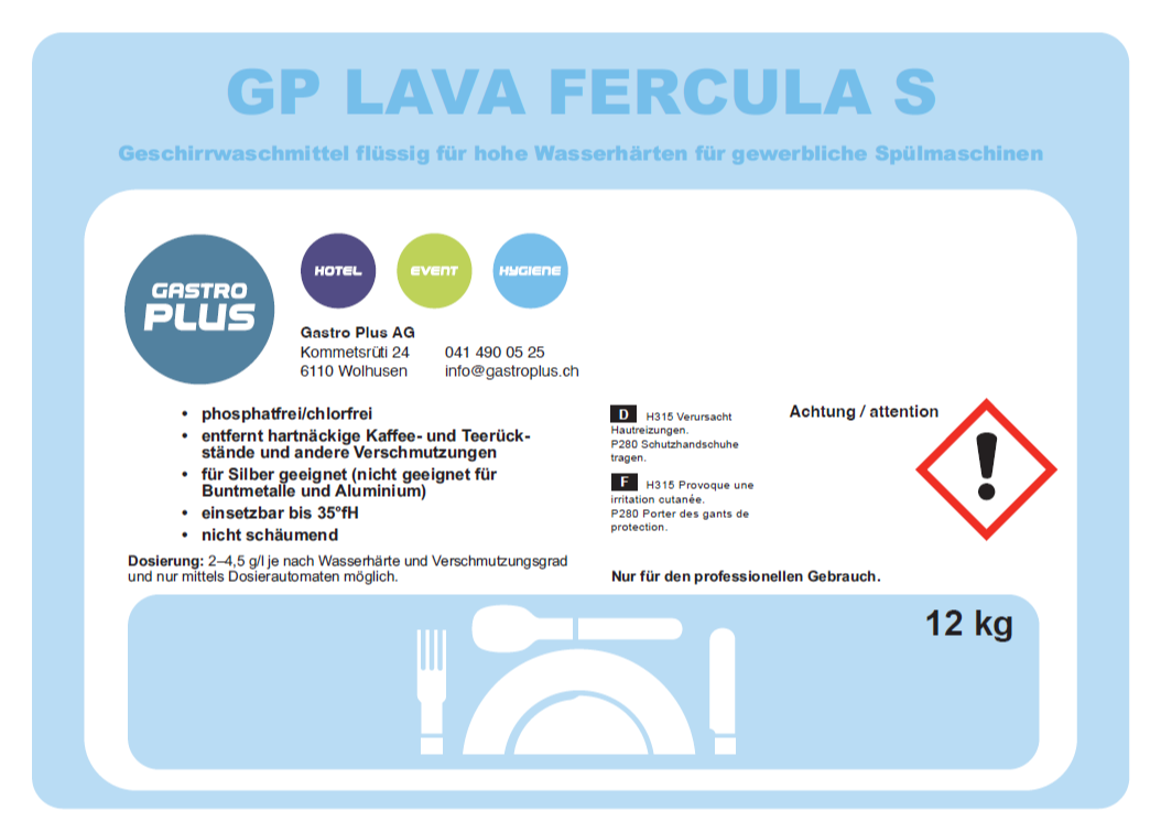 GP Lava Fercula Geschirrwaschmittel fl&#252;ssig 12kg