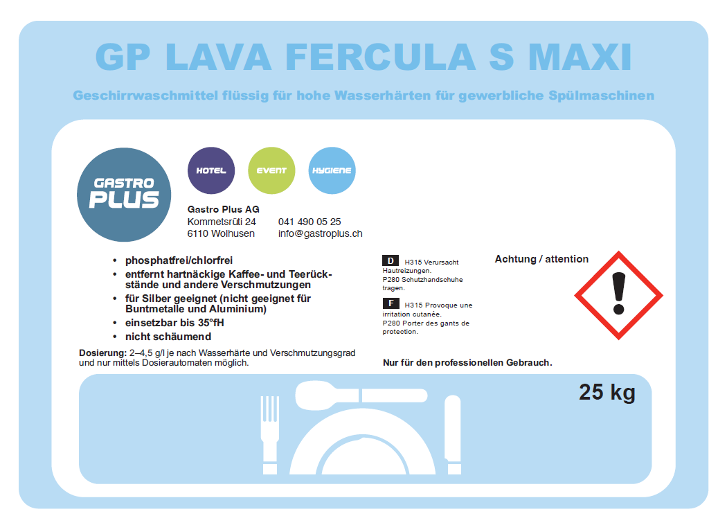 GP Lava Fercula Maxi 25kg, Geschirrsp&#252;lmittel fl&#252;ssig