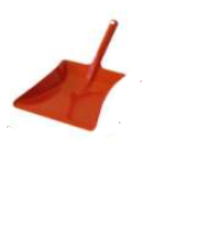 Metallschaufel mit Gummilippe, lackiert rot