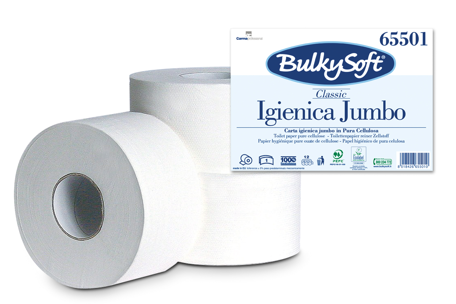 Toilettenpapier Mini-Jumborollen BulkySoft 1-lg. &#216; 20.5cm