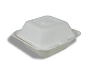 Hamburger-Box weiss aus Bagasse, 130x130x70mm