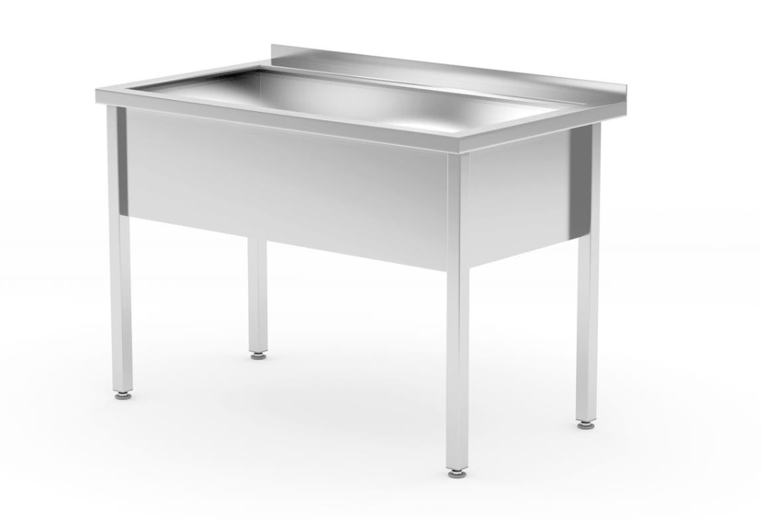 Einzelspültisch, Profi Line, 800x700xH850mm, verschweisst, HENDI