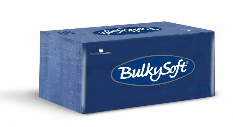 Servietten Lunch BulkySoft, 1/8-Falz, 2-lg, blau