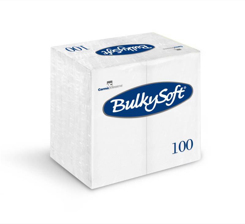 Servietten Dinner BulkySoft, 1/8-Falz, 3-lg, weiss