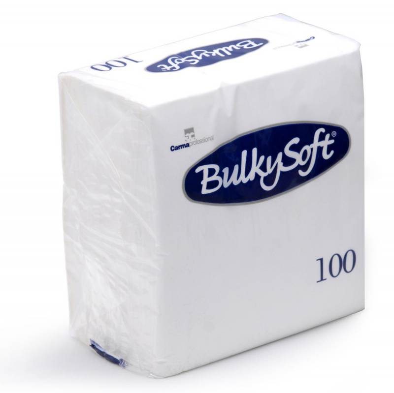Servietten Cocktail BulkySoft, 1/4-Falz, 2-lg, weiss