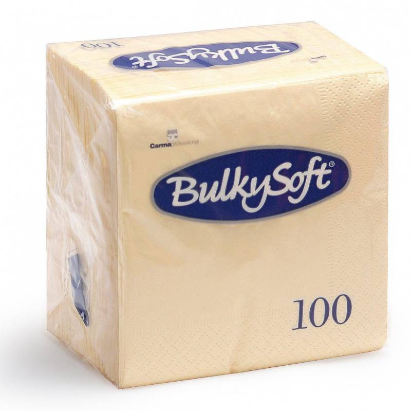 Servietten Cocktail BulkySoft, 1/4-Falz, 2-lg, champagner