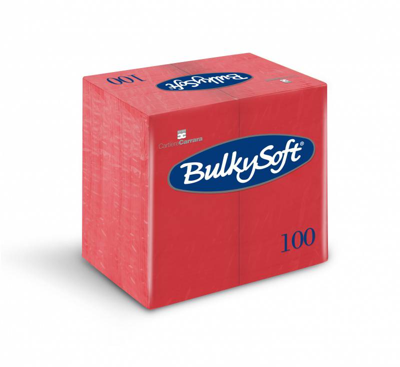 Servietten Lunch BulkySoft, 1/8-Falz, 2-lg, rot
