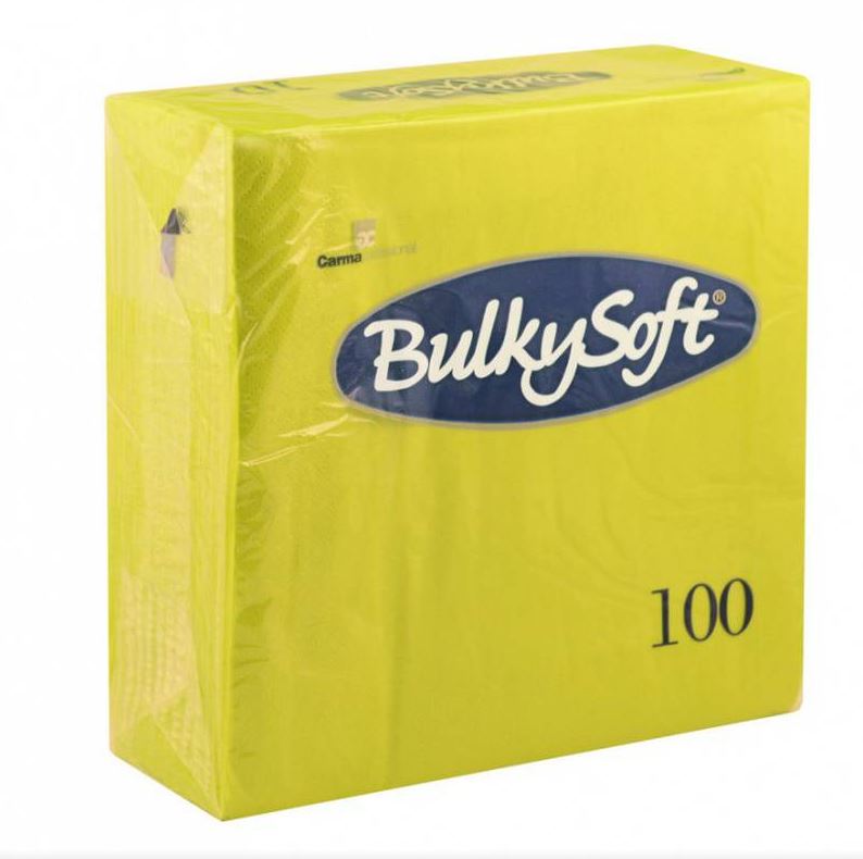 Servietten Dinner BulkySoft, 1/4-Falz, 3-lg, kiwi !NSV!
