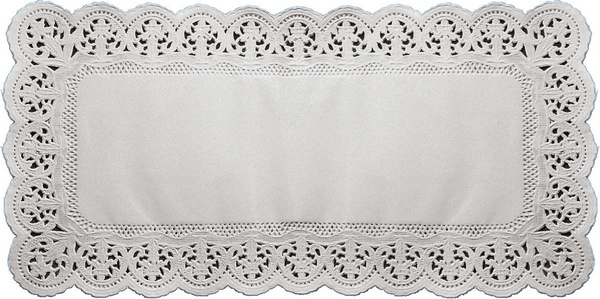 Spitzenpapier Rosenmuster rechteckig, 30x25cm, weiss