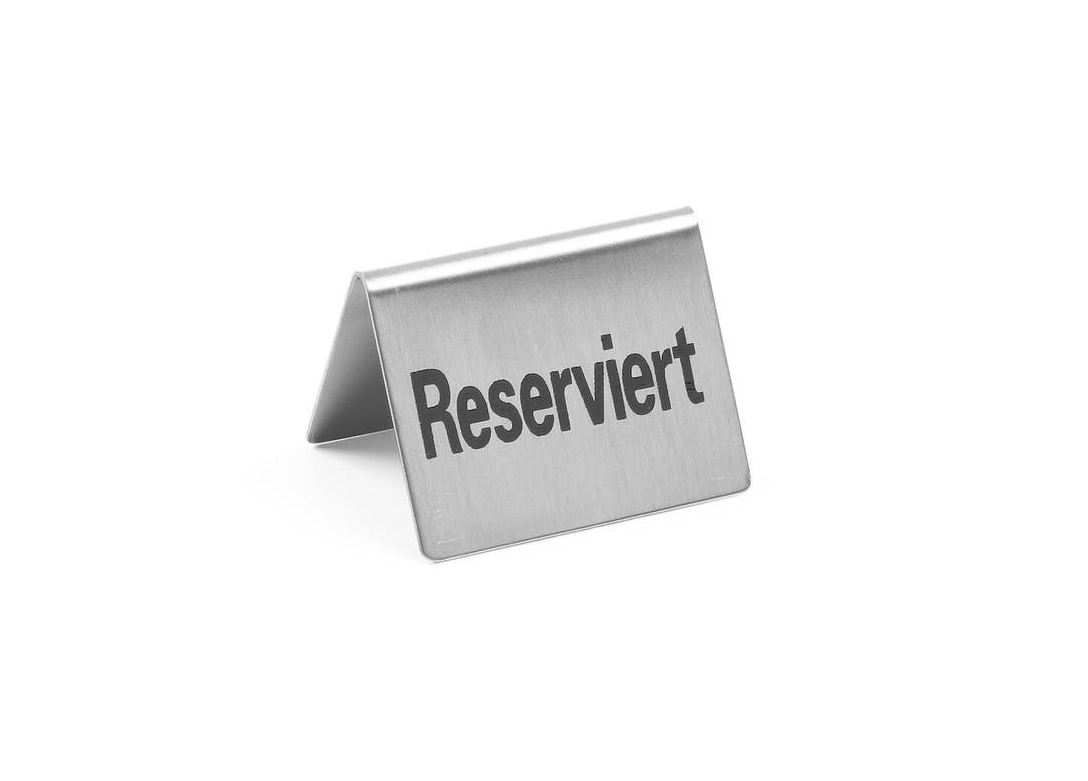 Tischschild, CNS 18/0, "Reserviert", HENDI