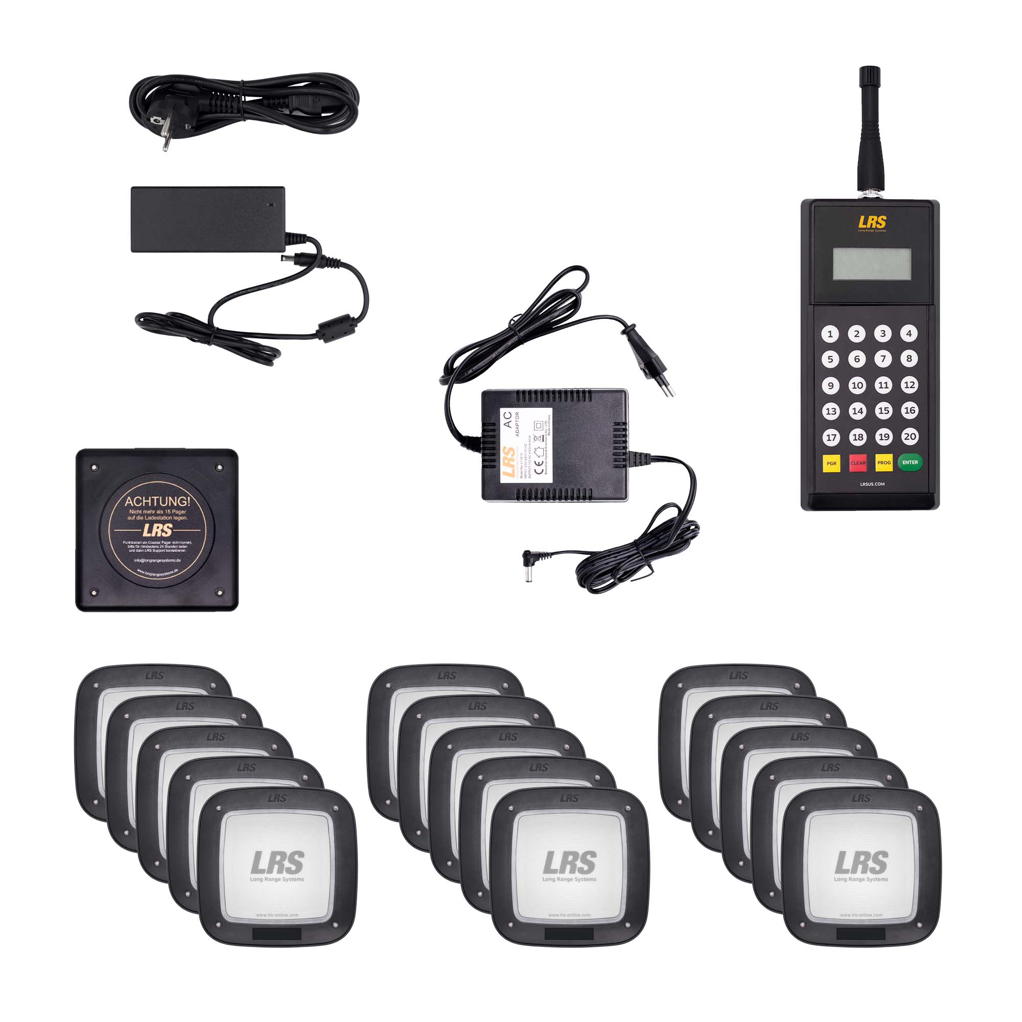 Gästerufsystem Set mit 15 Pager