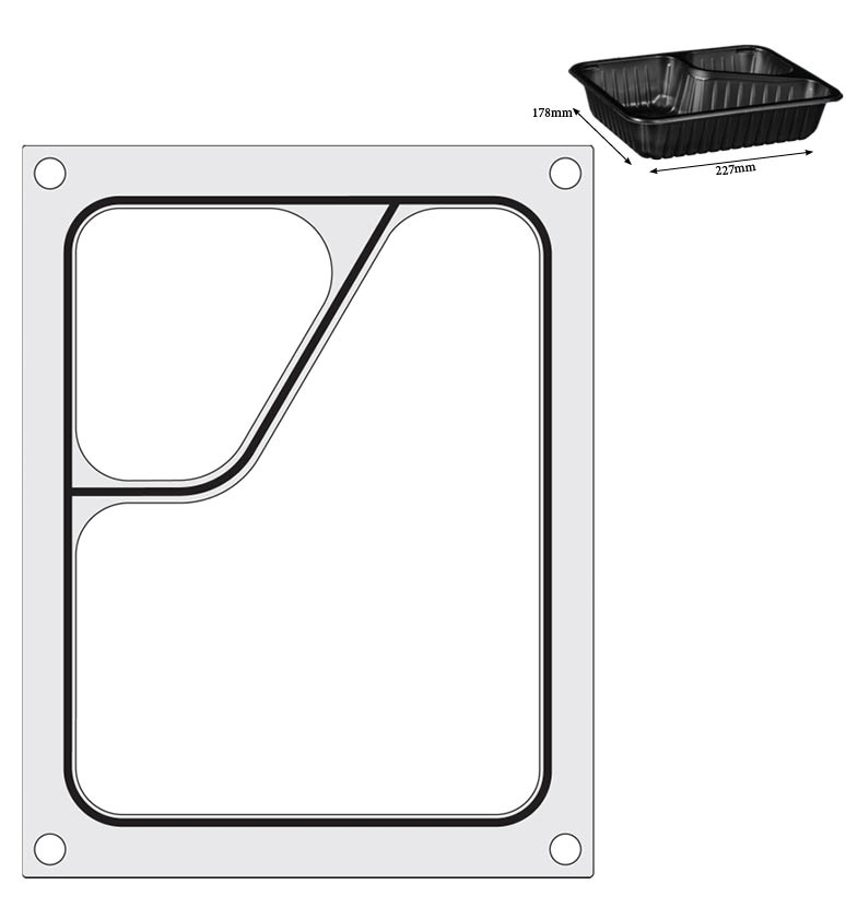 Matrize 2-tlg, Colt-Behälter, für Versiegelungsmaschine, HENDI