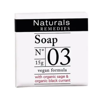 vegane Seife, mit Bio-Salbei und Bio-Johannisbeere, 15g, Naturals REMEDIES