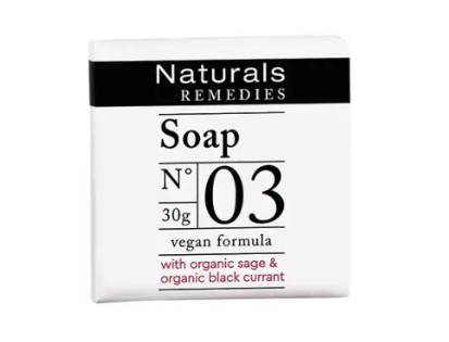 vegane Seife, mit Bio-Salbei und Bio-Johannisbeere, 30g, Naturals REMEDIES