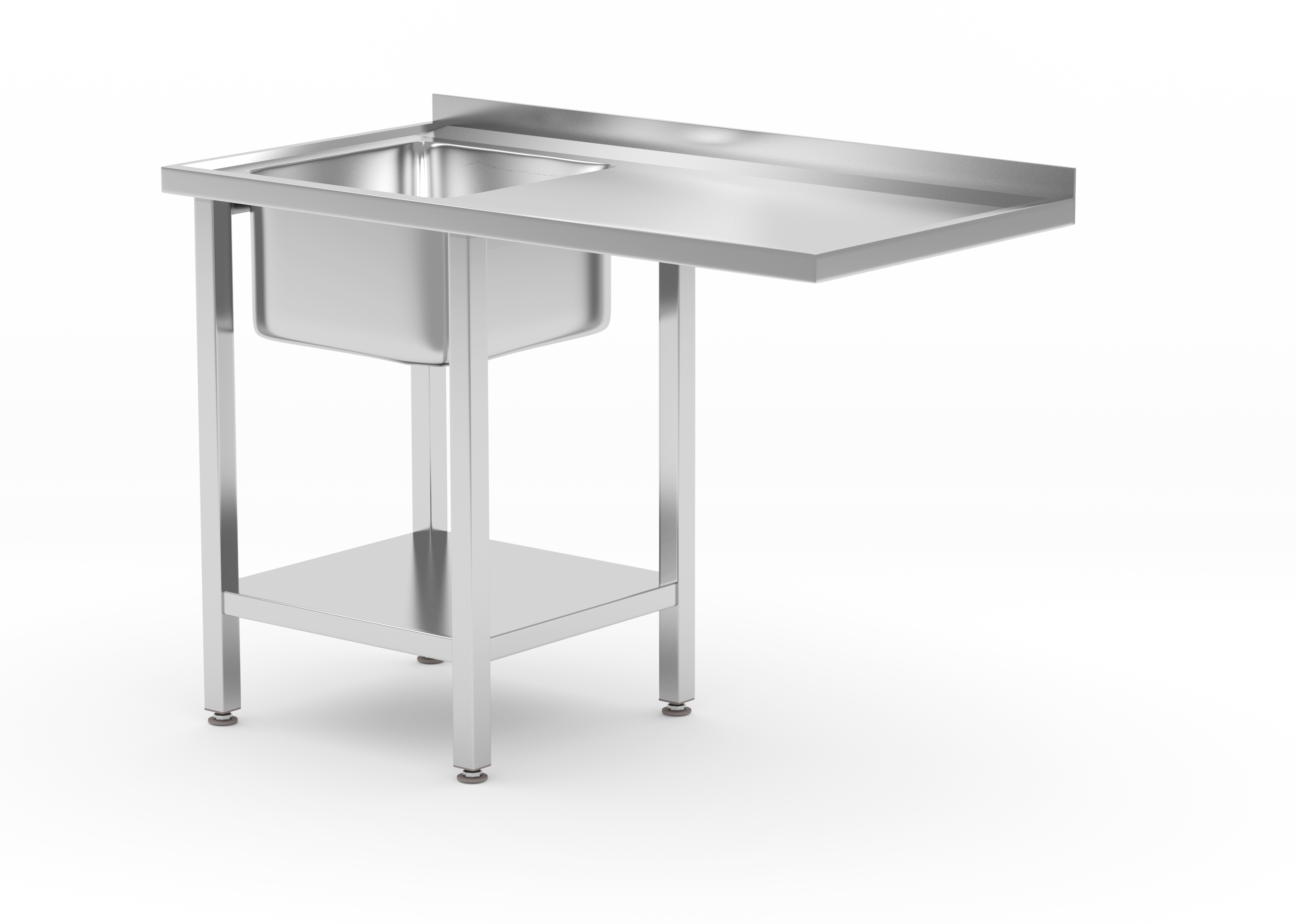 Tisch mit Spüle, 1200x700xH850mm, Becken links, HENDI
