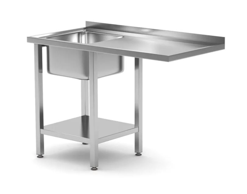 Tisch mit Spüle, 1200x700xH850mm, Becken rechts, HENDI