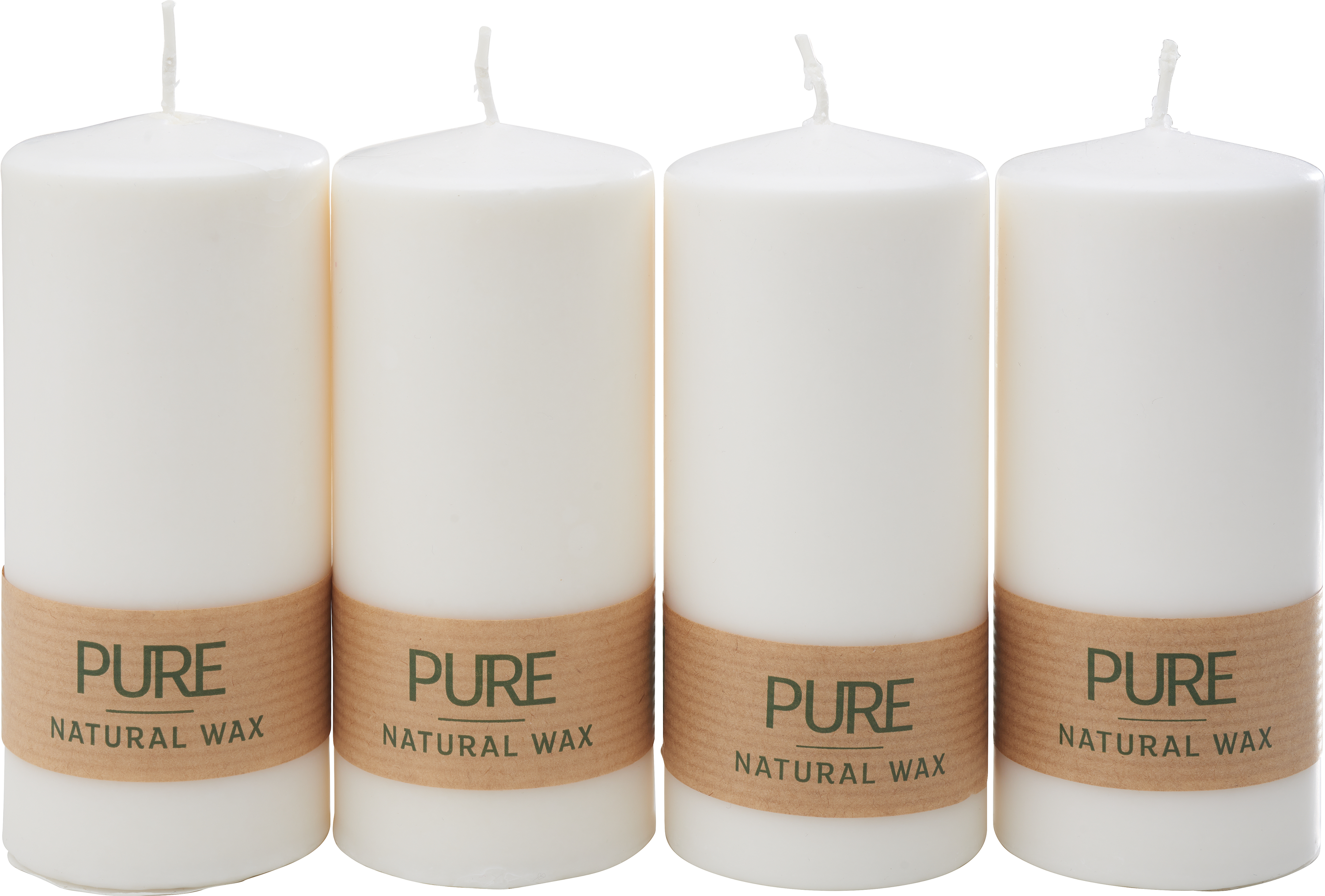 Pure Natural Wax Stumpen-Kerzen ø70x130