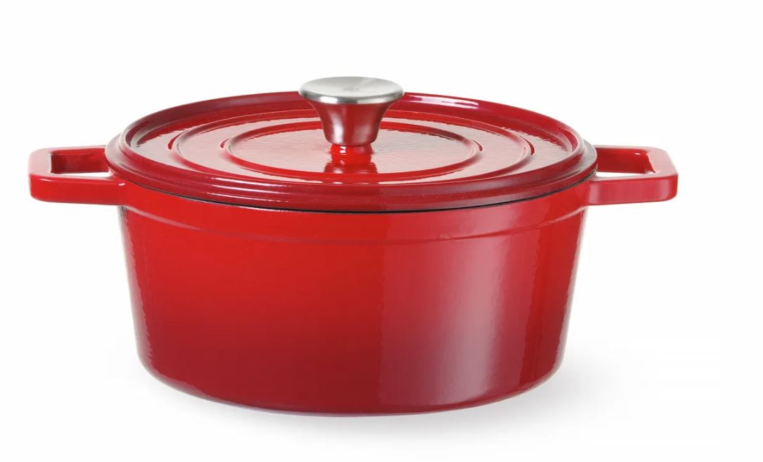 emaillierter Gusseisentopf, 0.27lt, rot, HENDI