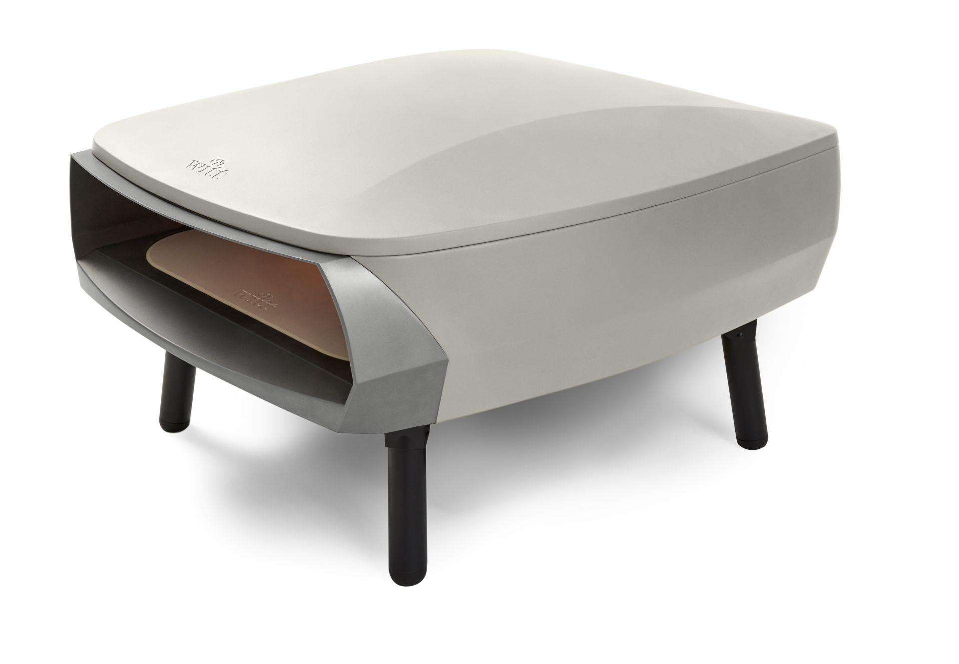 Pizzaofen Etna Fermo, matt creme, mit rotierendem Pizzastein