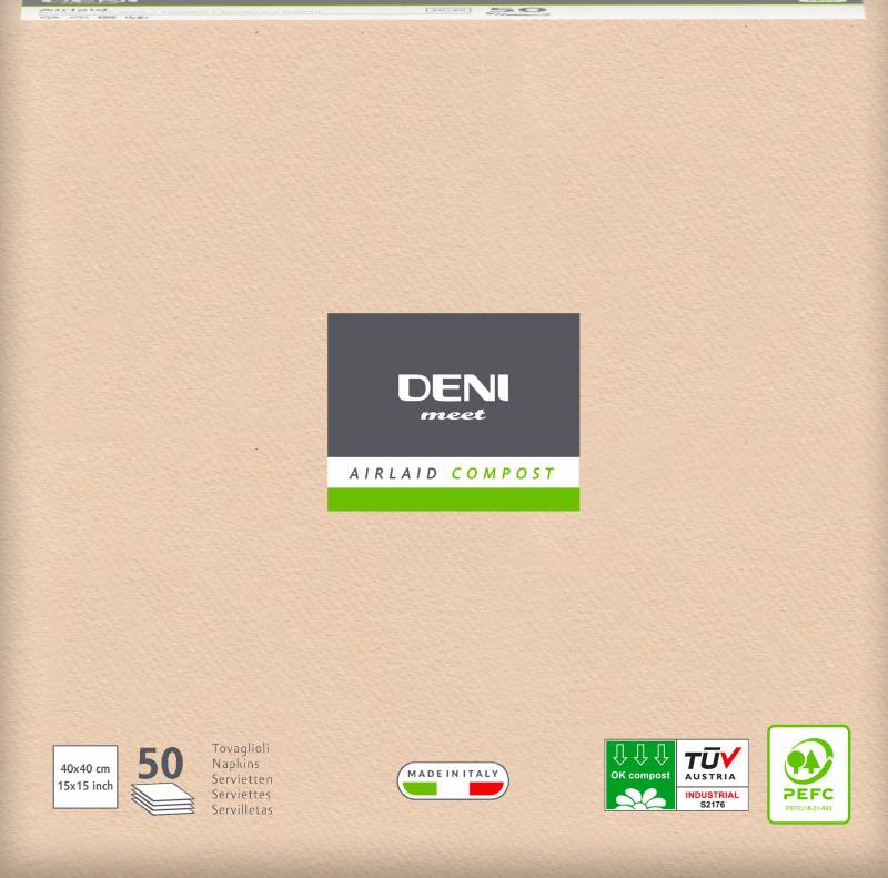 Servietten Airlaid, 1/4-Falz, 40x40cm, sabbia