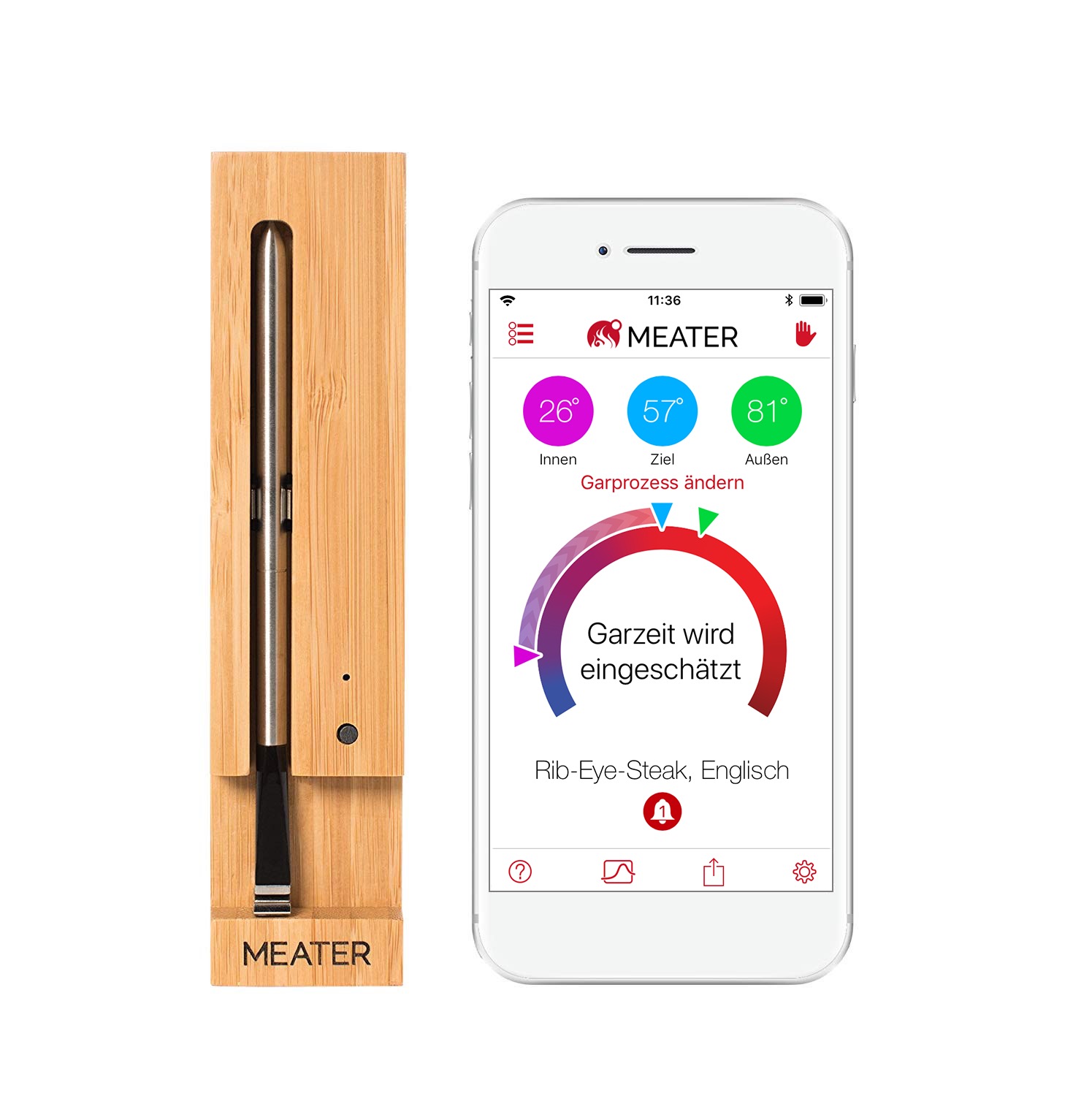 Meater  2 Plus Digital-Thermometer ApptionLabs Meater, Wireless 50m