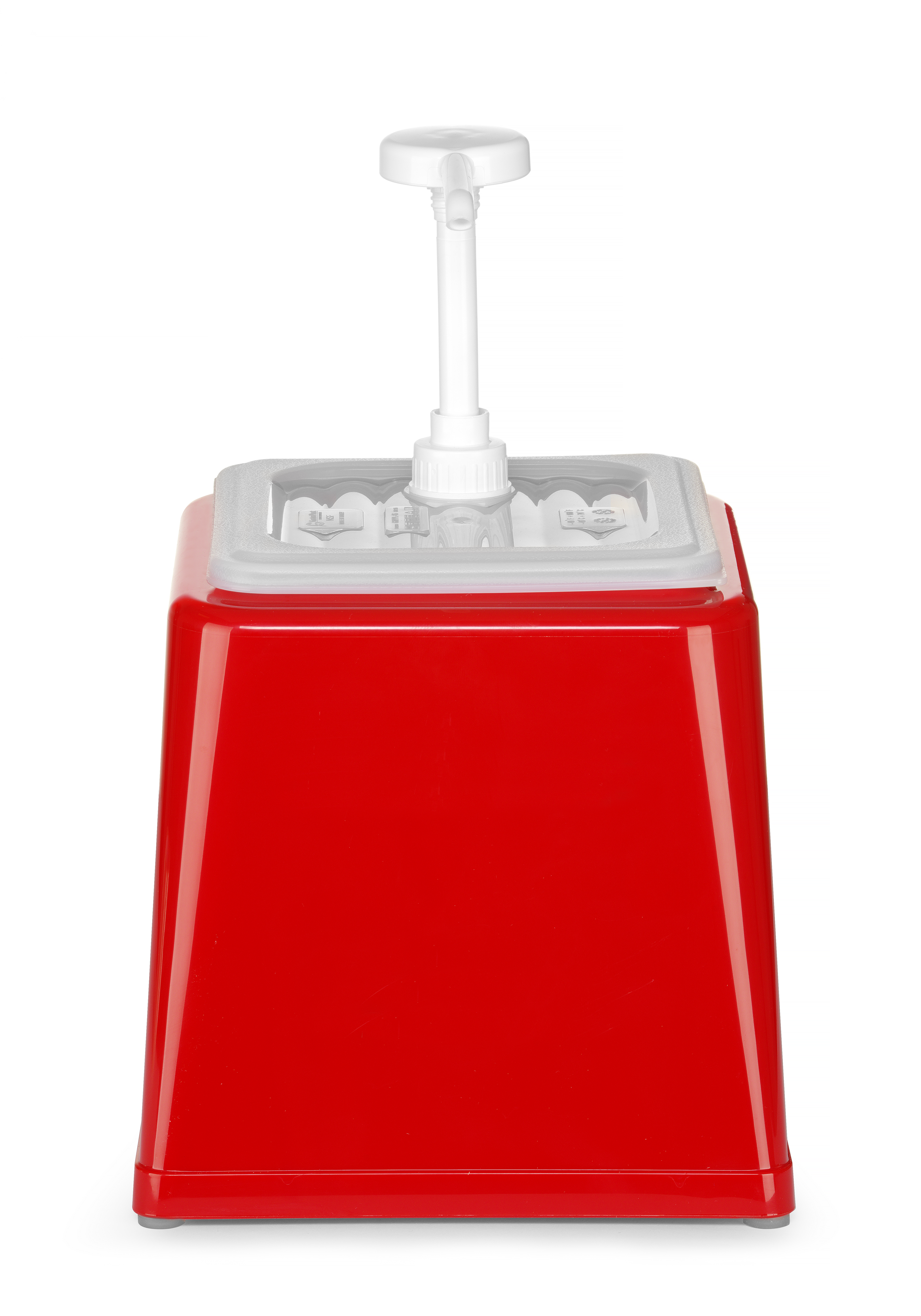 Pump-Saucenspender, 2.5lt, rot, HENDI