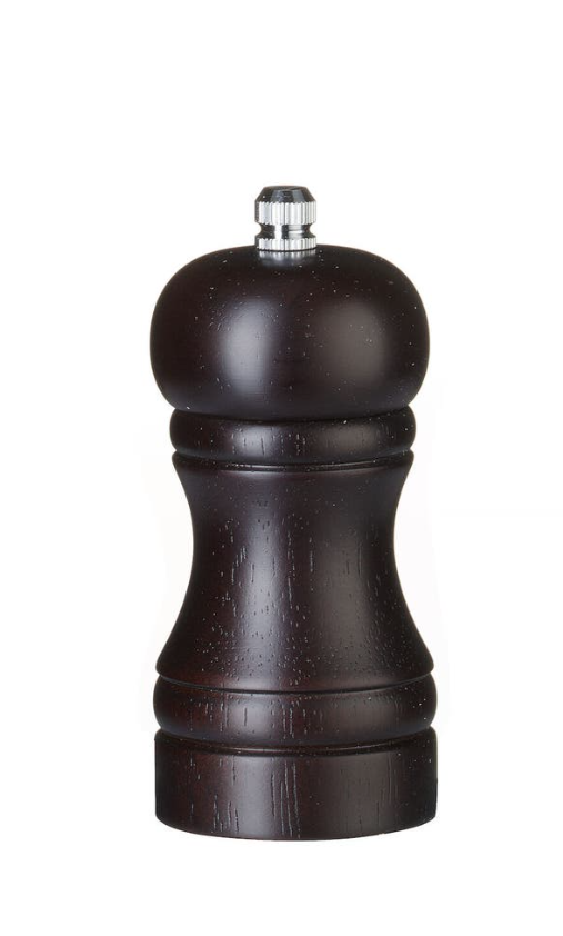 Salzmühle aus Holz, dunkel