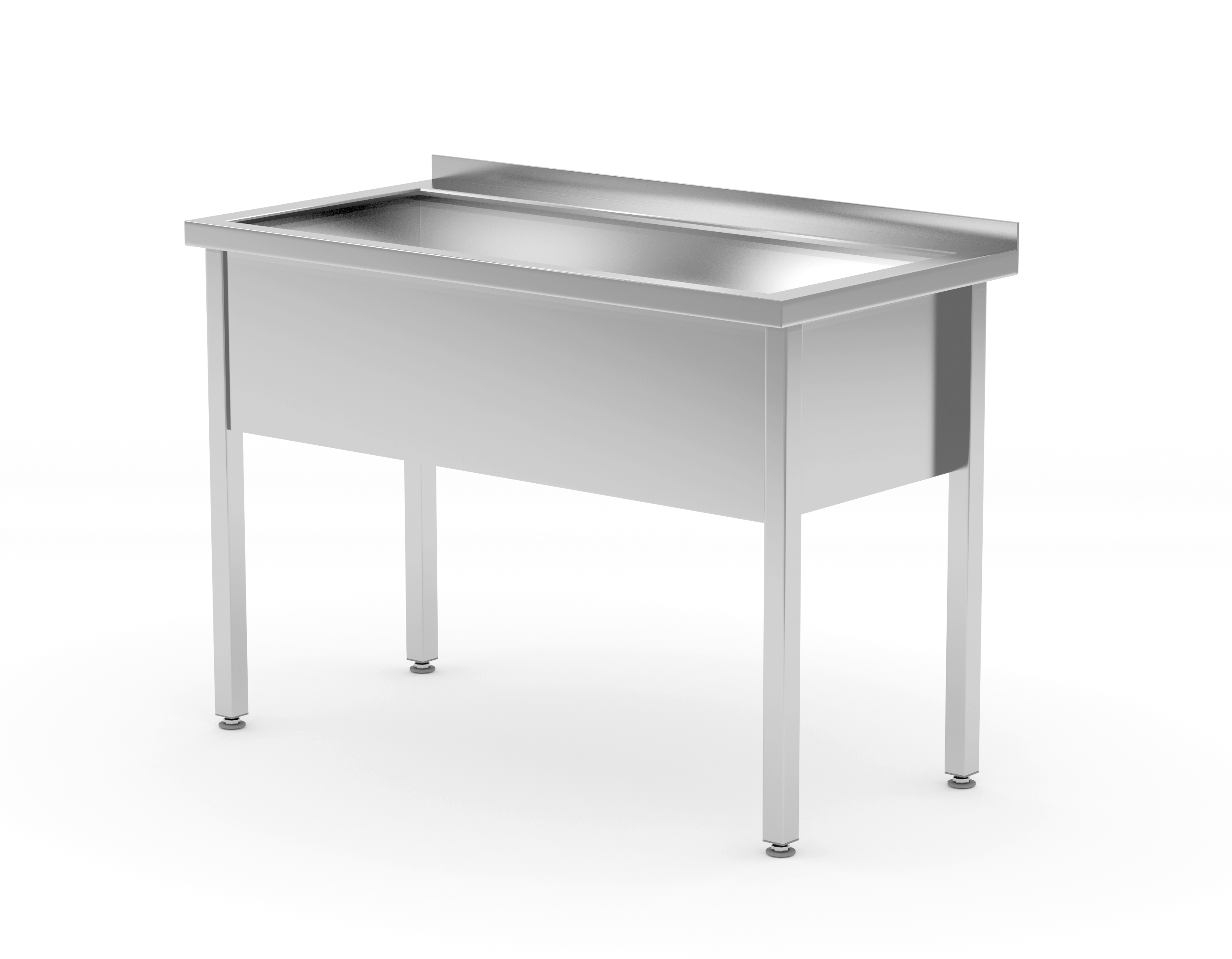 Einzelspültisch, Profi Line, 800x600xH850mm, verschweisst, HENDI