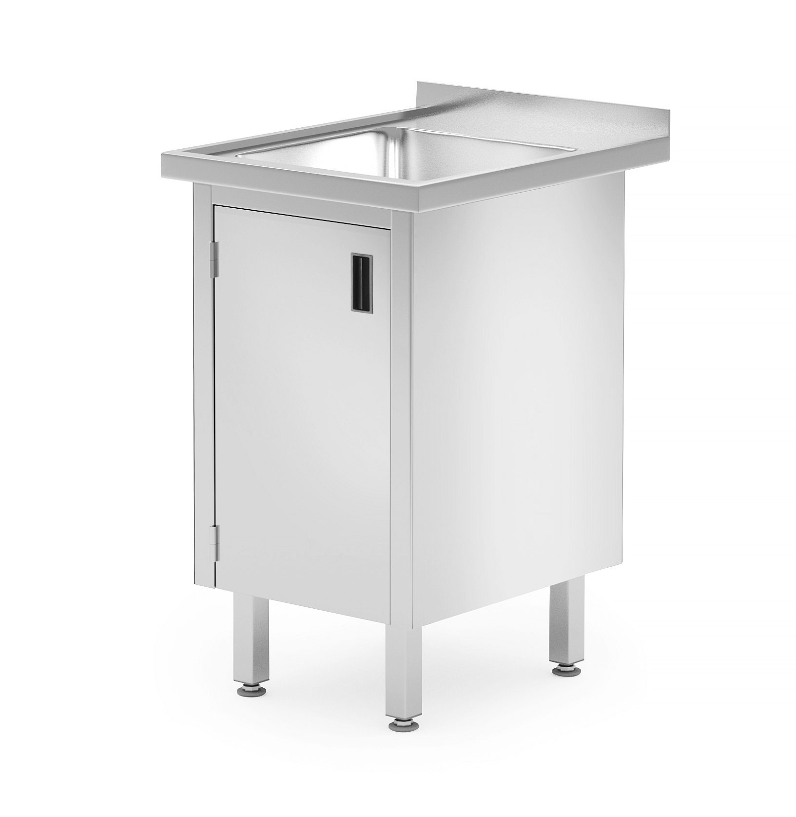 Einzelspültisch, Profi Line, 600x600xH850mm, verschweisst, HENDI