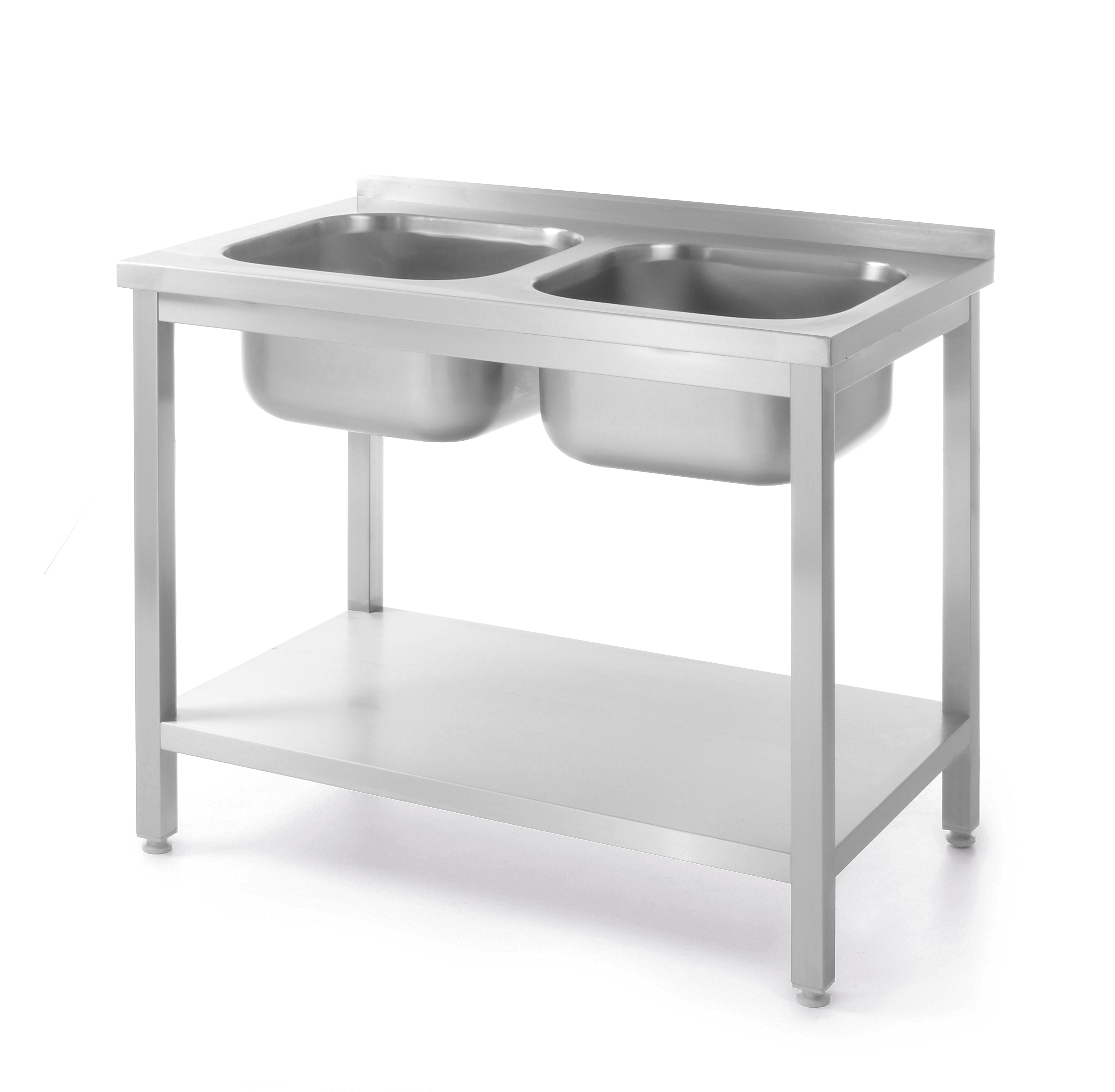 Doppelspültisch, Kitchen Line, 1000x600xH850mm, verschraubt, HENDI