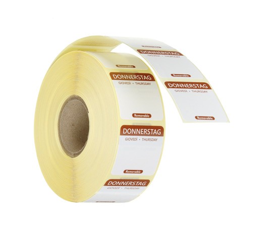 wiederverwendbarer Aufkleber "Donnerstag", braun, 25x25mm, HENDI