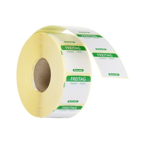 wiederverwendbarer Aufkleber "Freitag", grün, 25x25mm, HENDI