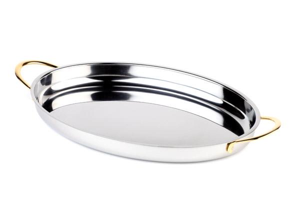 Servierpfanne oval, 265x1950xH30mm, CNS, 08.lt. APS