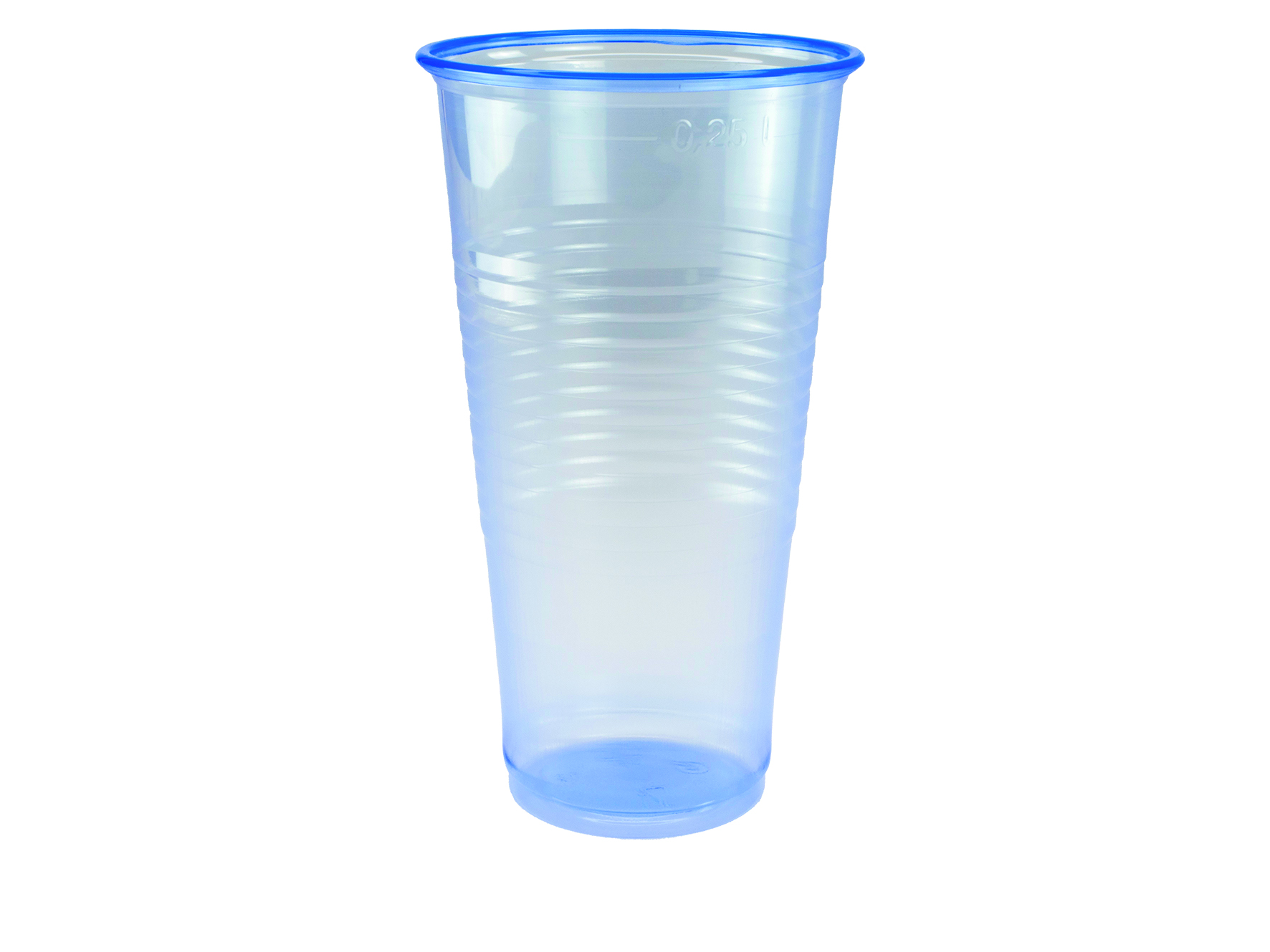 Trinkbecher 2.5dl blue-cup tr. PP, geeicht