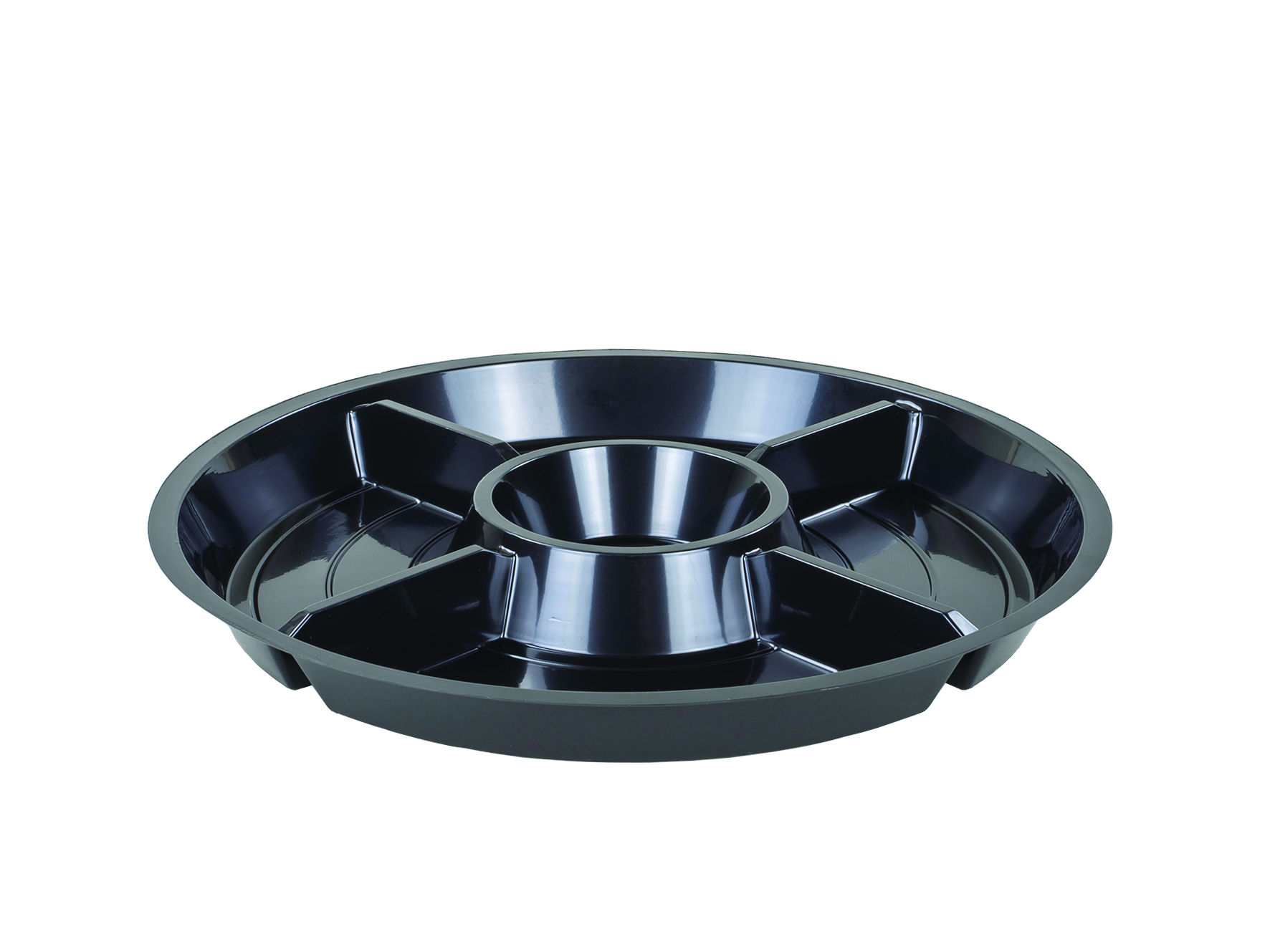 Fondue-Chinoise-Teller 1000gr schwarz RPET, ø26cm 5-teilig