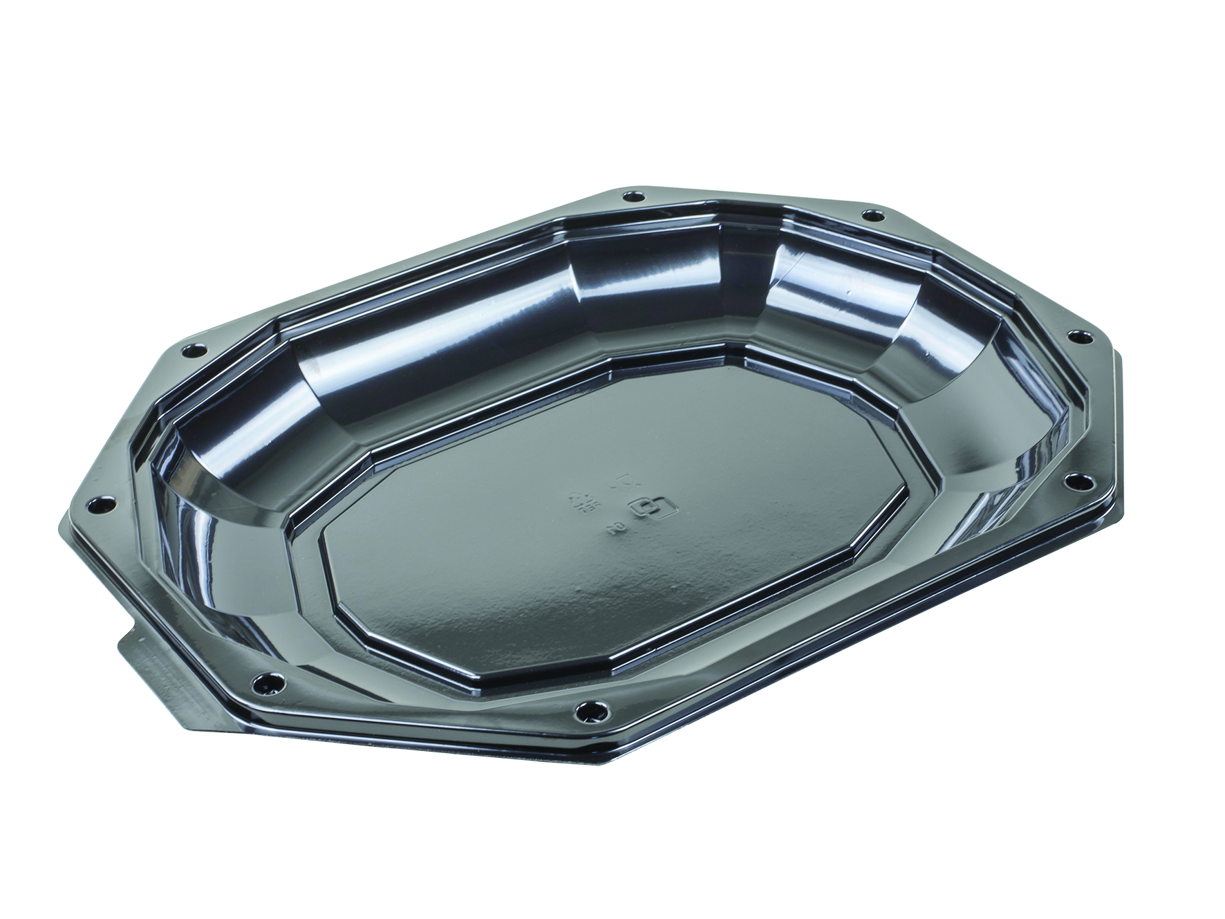 Traiteurplatte 1500gr oval, schwarz RPET,325x245x40mm