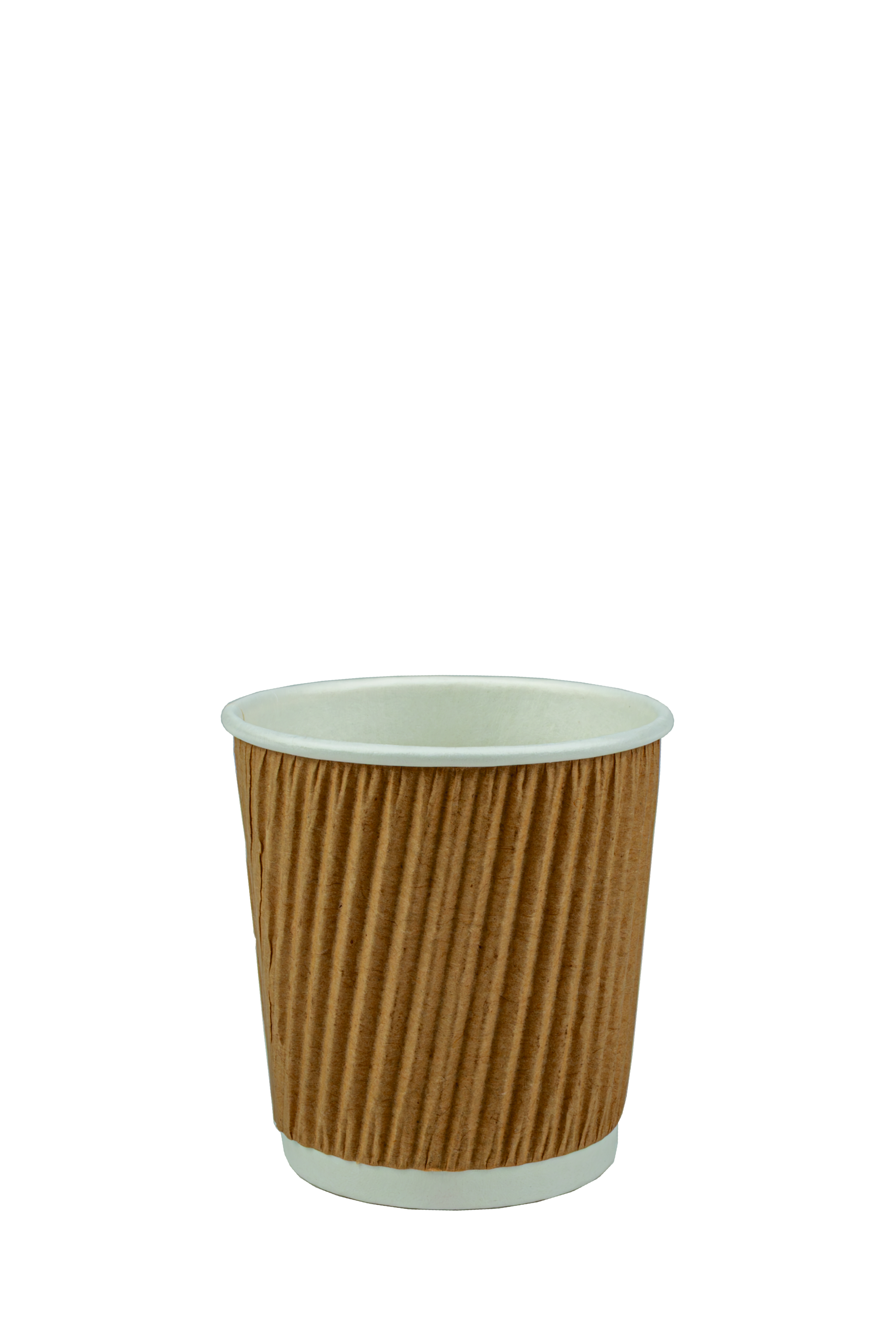 Riffelbecher, Espressobecher Wellkarton 1dl, braun