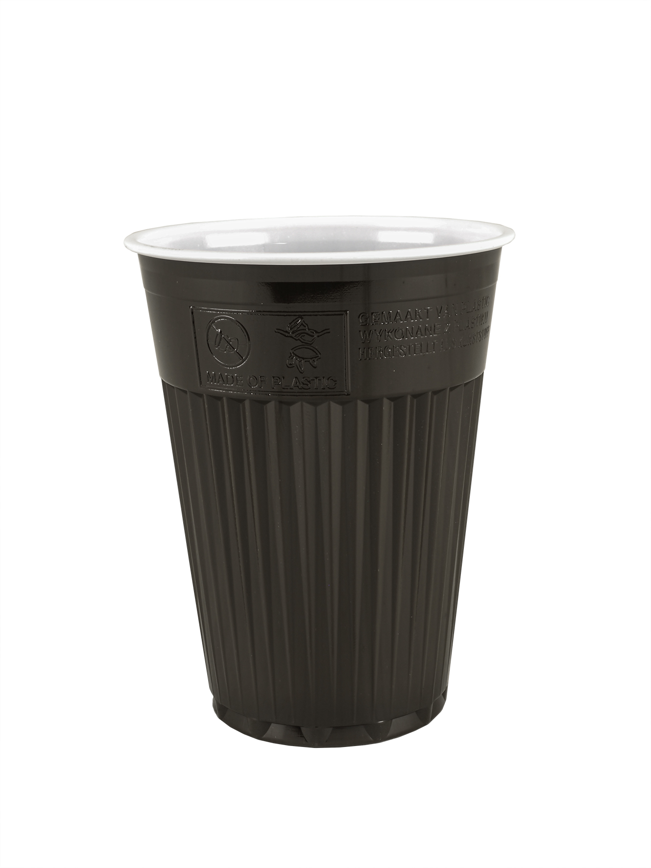 Automatenbecher 1.8dl braun-weiss PS, tiefgezogen, ø70.3mm