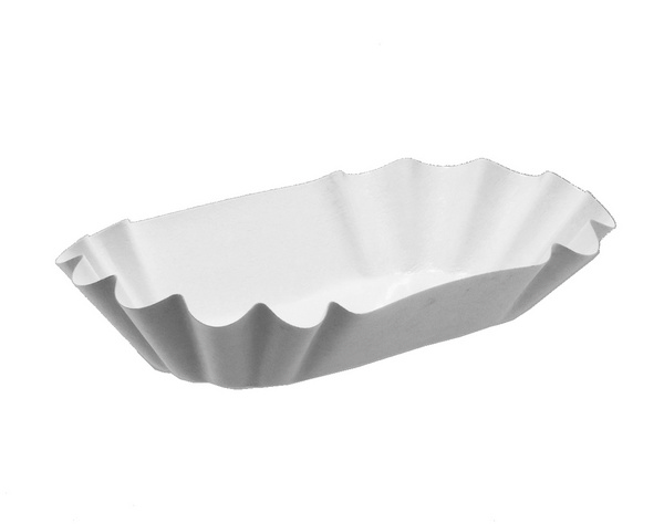 Pommes-Frites-Schale, Karton beschichtet, weiss