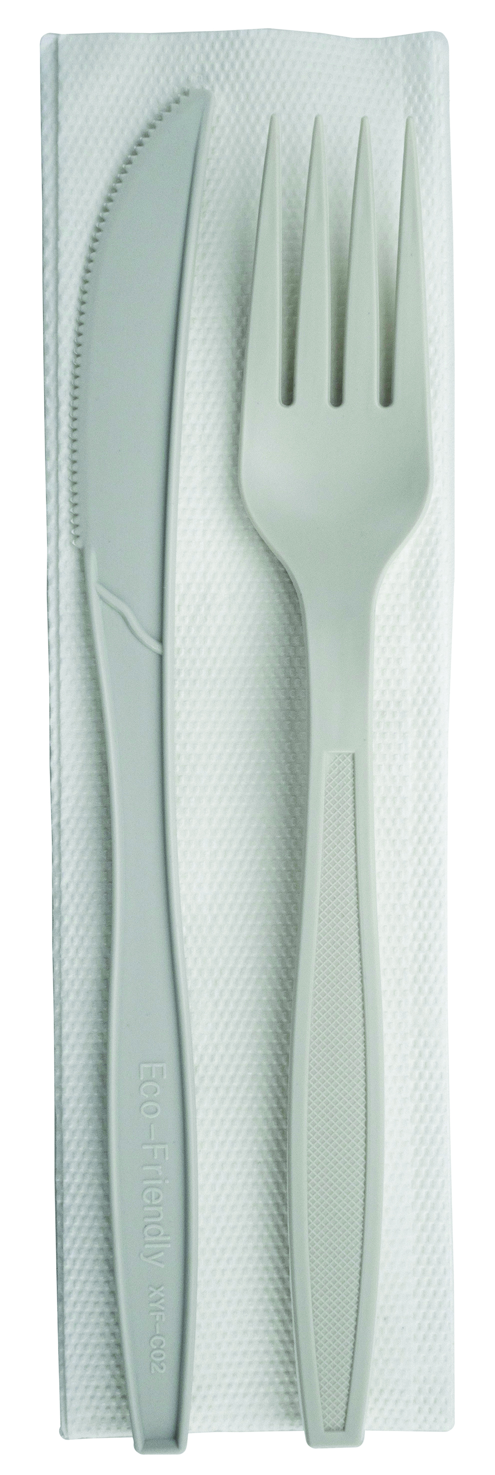 Besteck-Set 3-teilig Messer/Gabel/Serviette