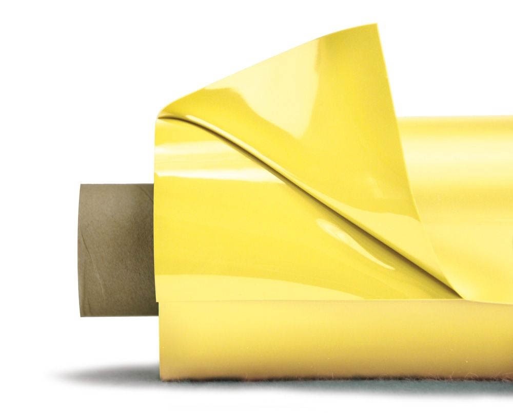 Lackfolie zitrusgelb, 30x1.3m (Länge = 2x15m)