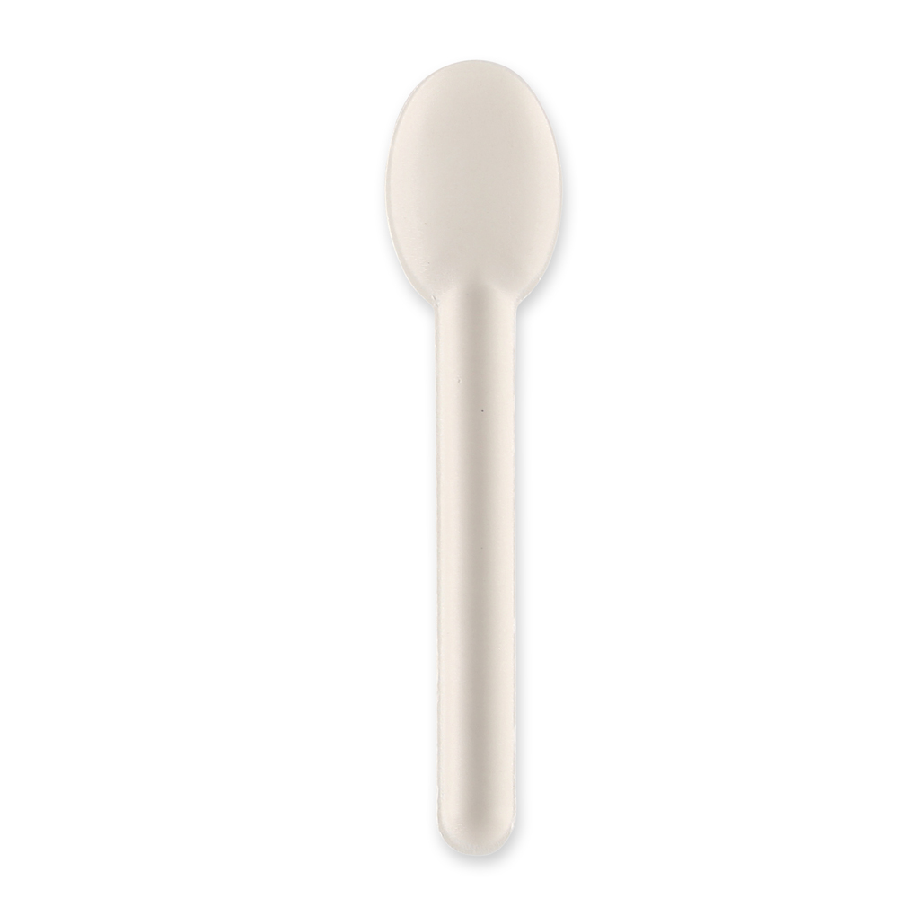 Bio Löffel aus Zuckerrohr 155mm, weiss