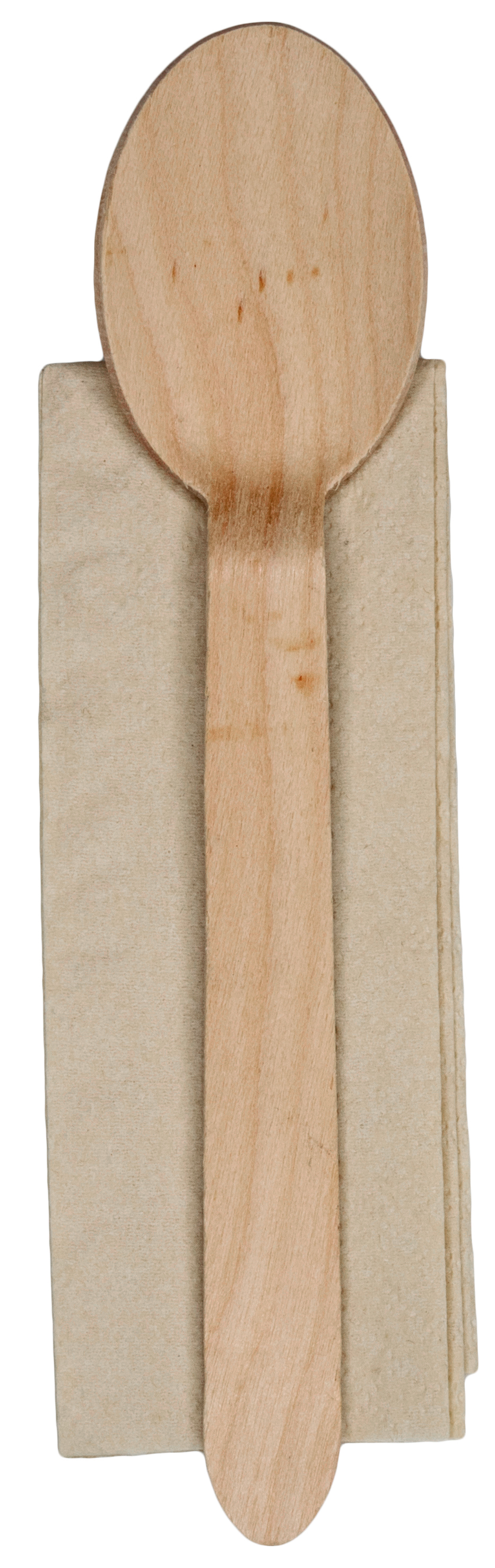 Löffel aus Holz, einzelverpackt mit Serviette 