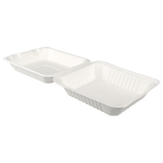 Menübox mit Klappdeckel, Bagasse 1000ml