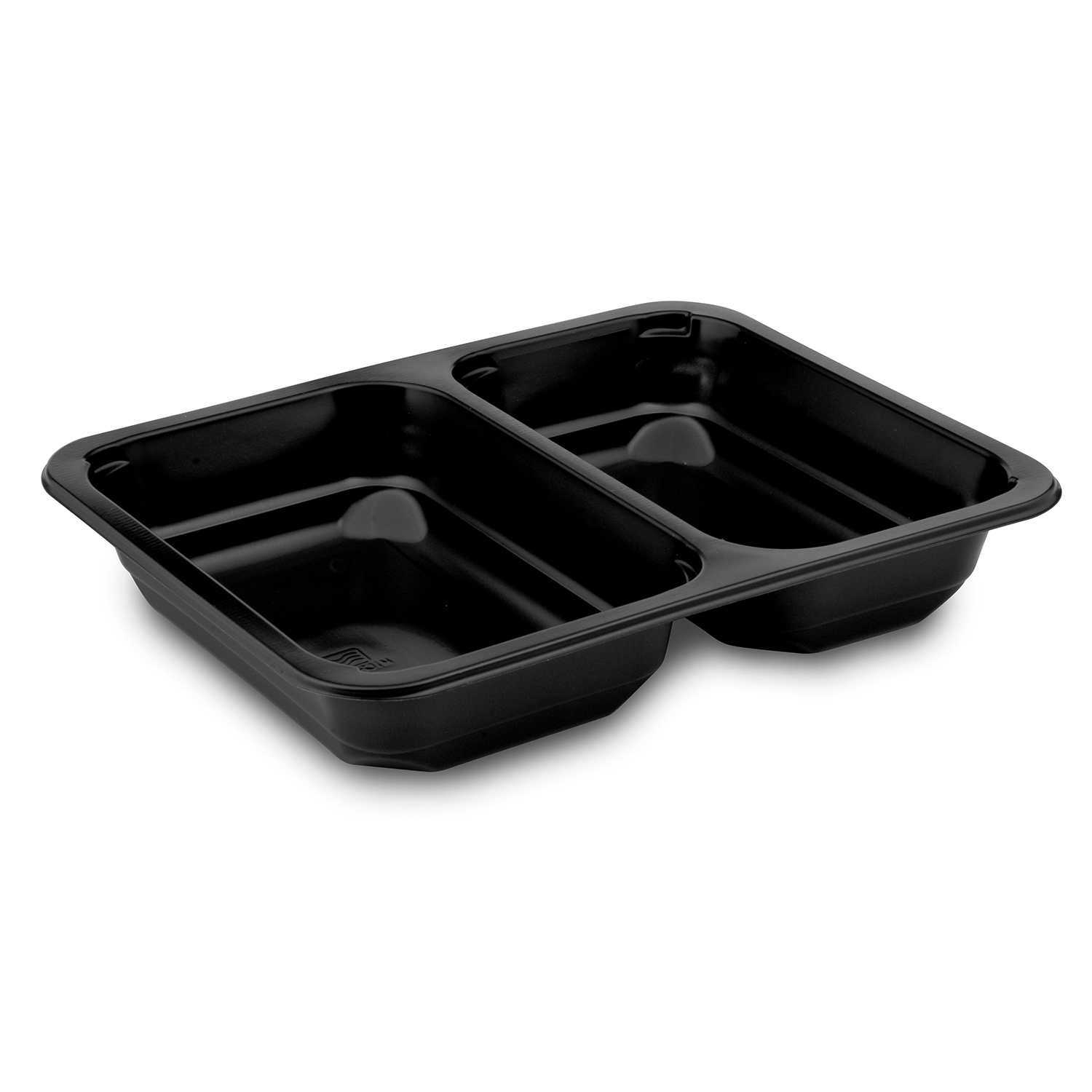 Menü-Schale aus PP, schwarz, zweigeteilt