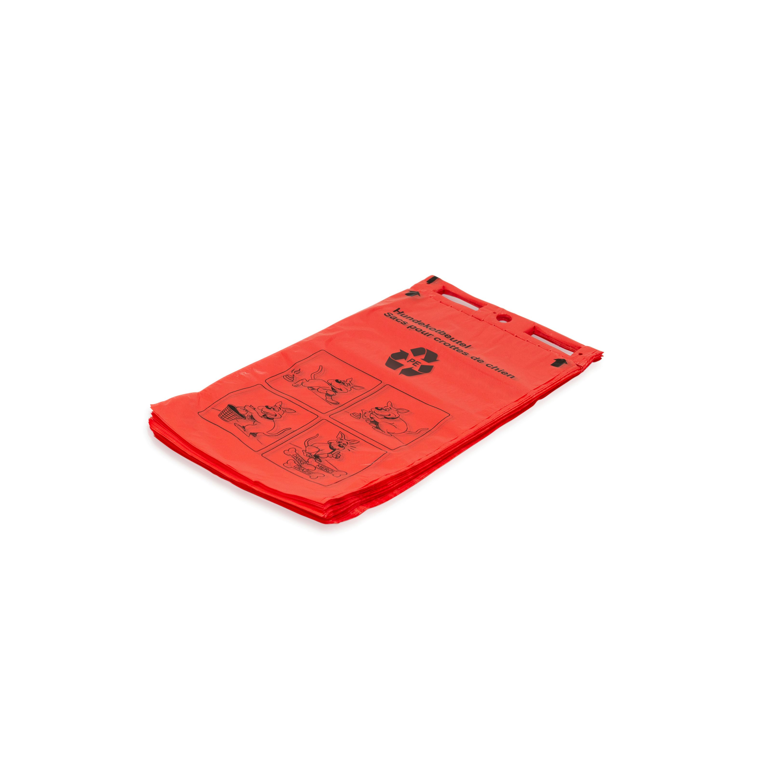 Hundekotbeutel, recyceltes PE, geprägt, Universallochung, bedruckt