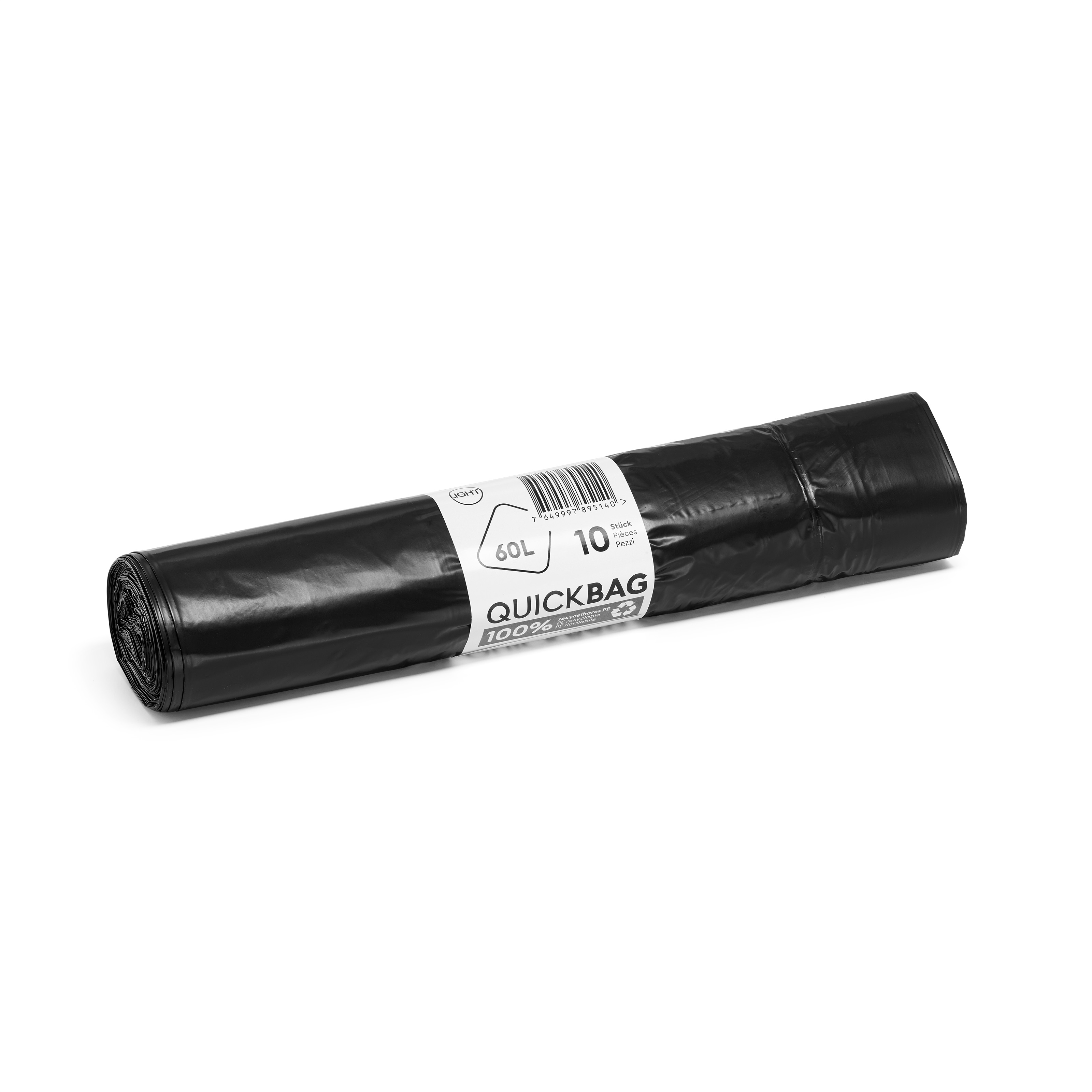 Kehrichtsack Zugband 60l "Light", A-Qualität, PE