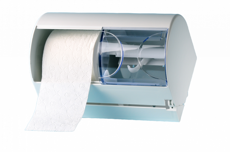 Doppelrollenhalter für Toilettenpapier weiss/transparent